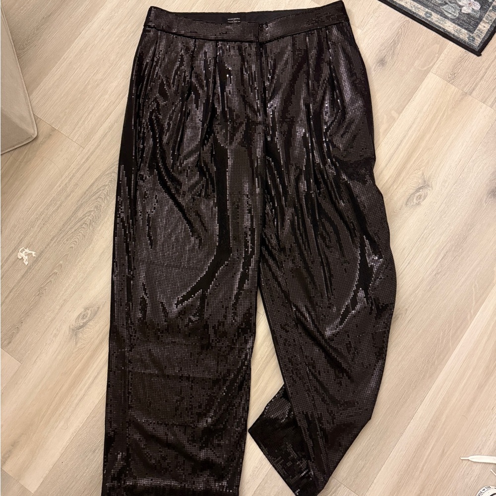 Banana Republic Sequin Black Dress Pants Holiday Party Fun